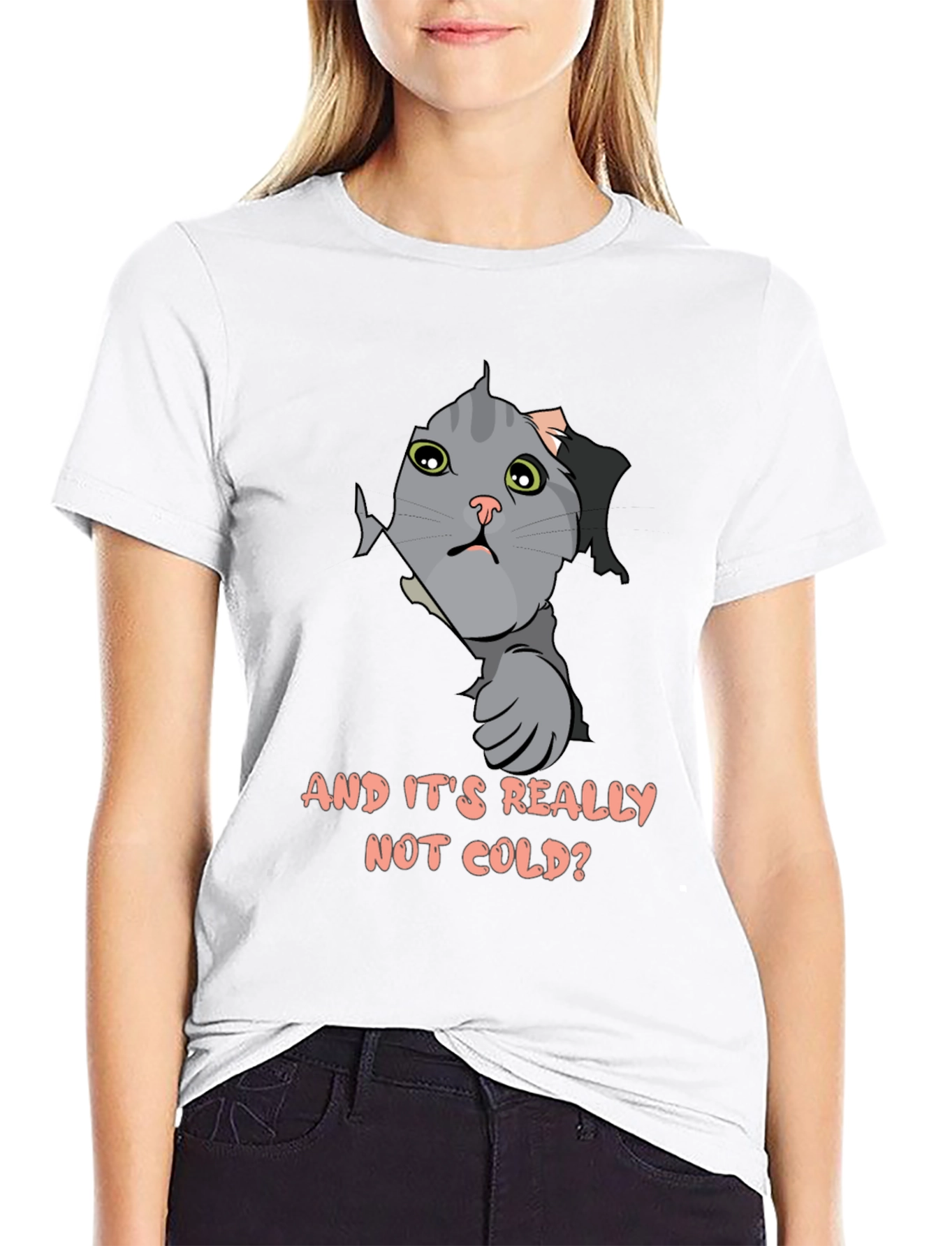 Cat Peek T-Shirt - Funny Kitten Design