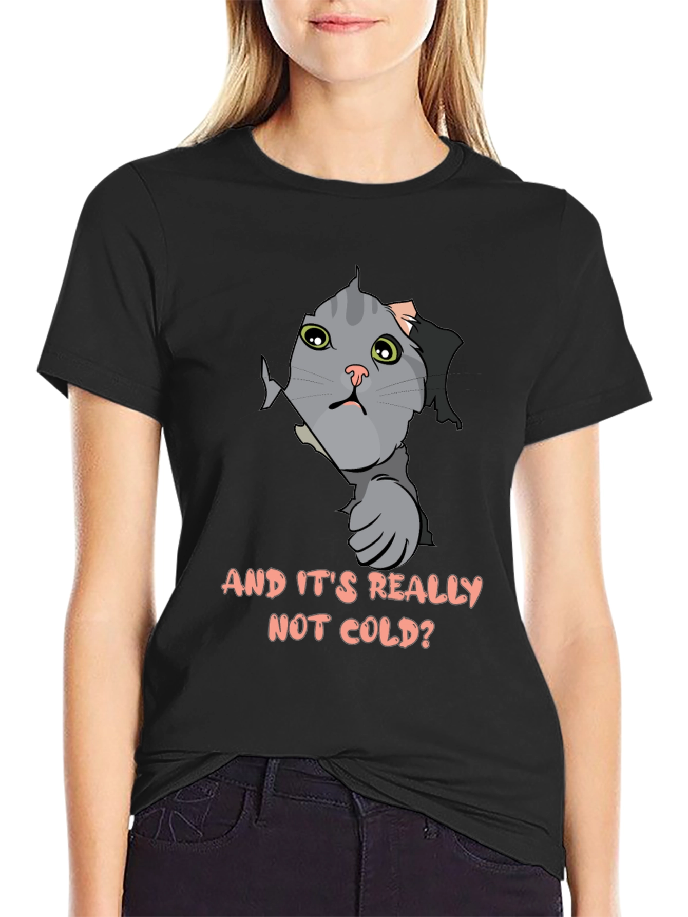 Cat Peek T-Shirt - Funny Kitten Design