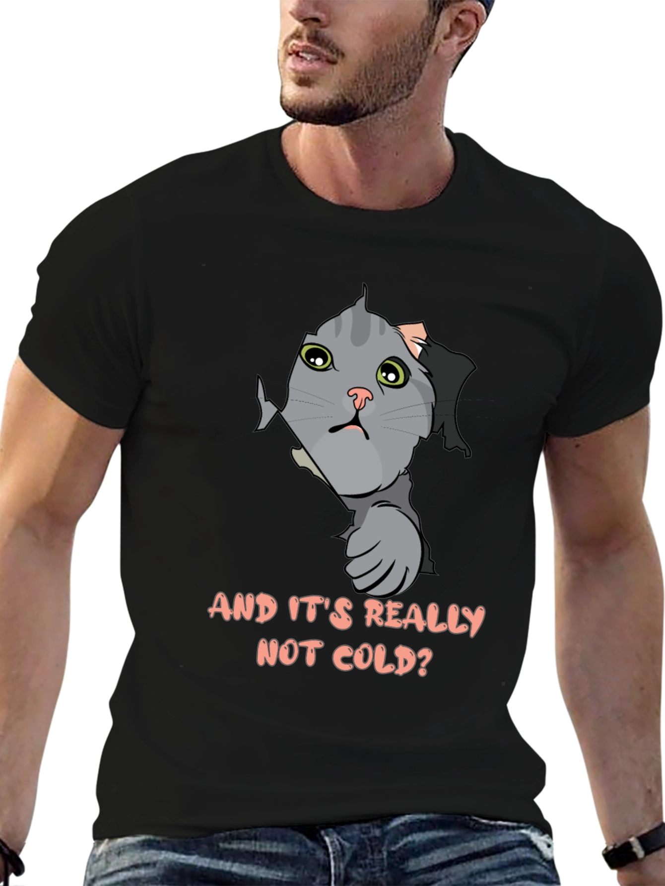 Cat Peek T-Shirt - Funny Kitten Design