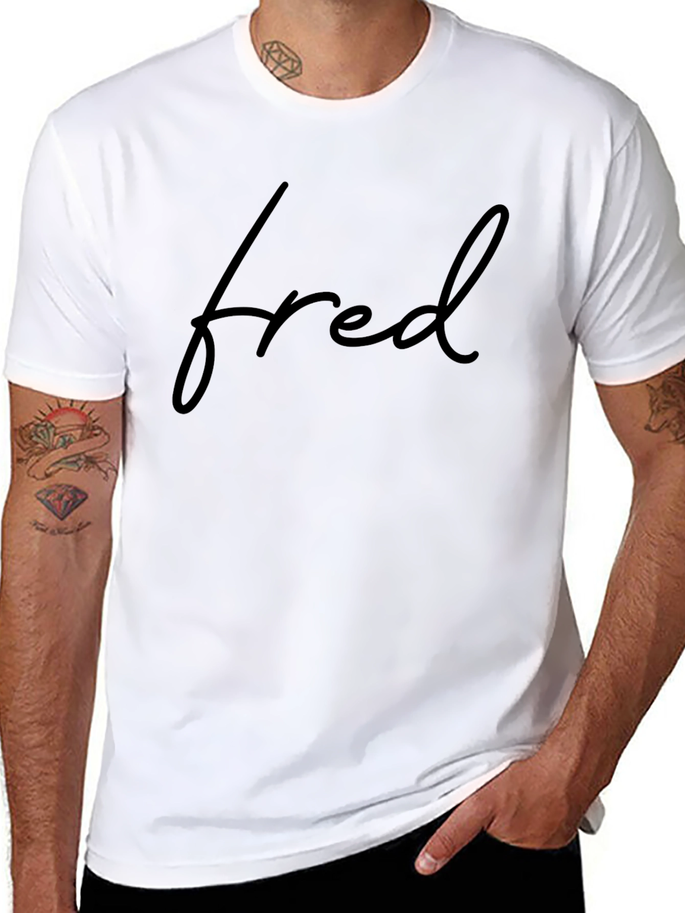 Fred Script Black T-Shirt - Modern Style