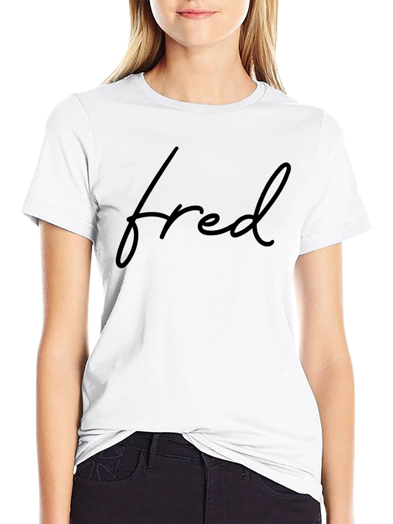 Fred Script Black T-Shirt - Modern Style