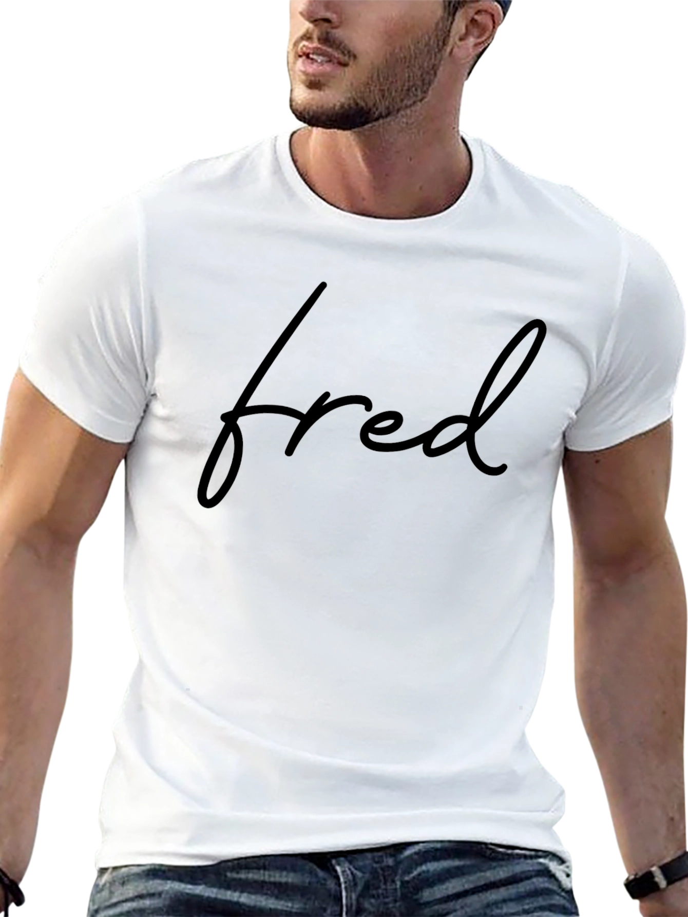 Fred Script Black T-Shirt - Modern Style