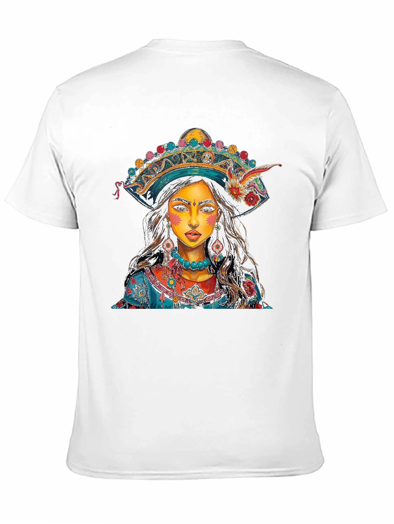 Artistic Woman Portrait Graphic Print Mens T-Shirt