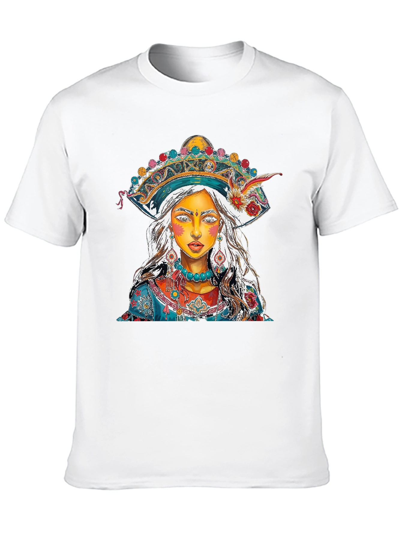 Artistic Woman Portrait Graphic Print Mens T-Shirt