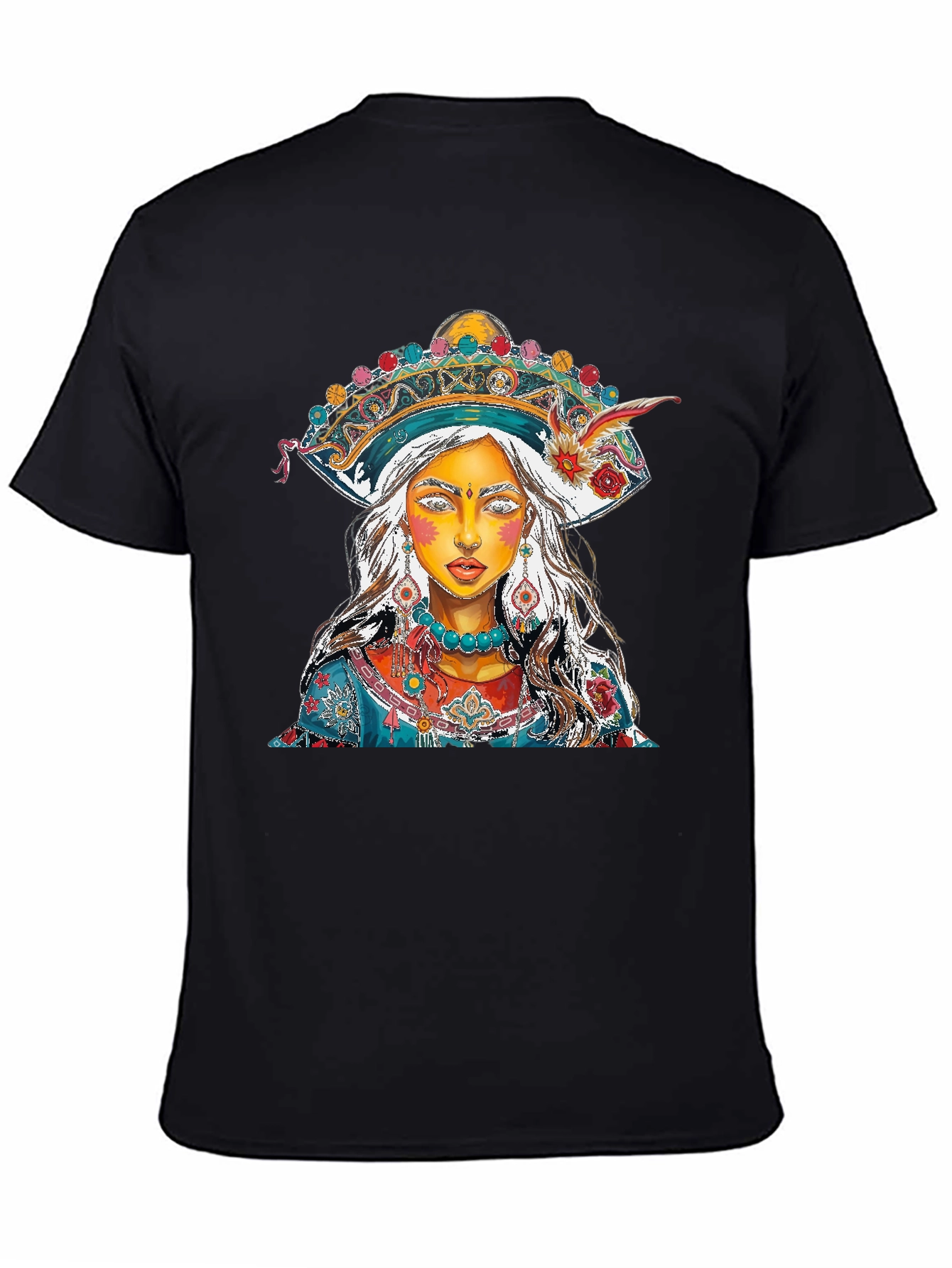 Artistic Woman Portrait Graphic Print Mens T-Shirt
