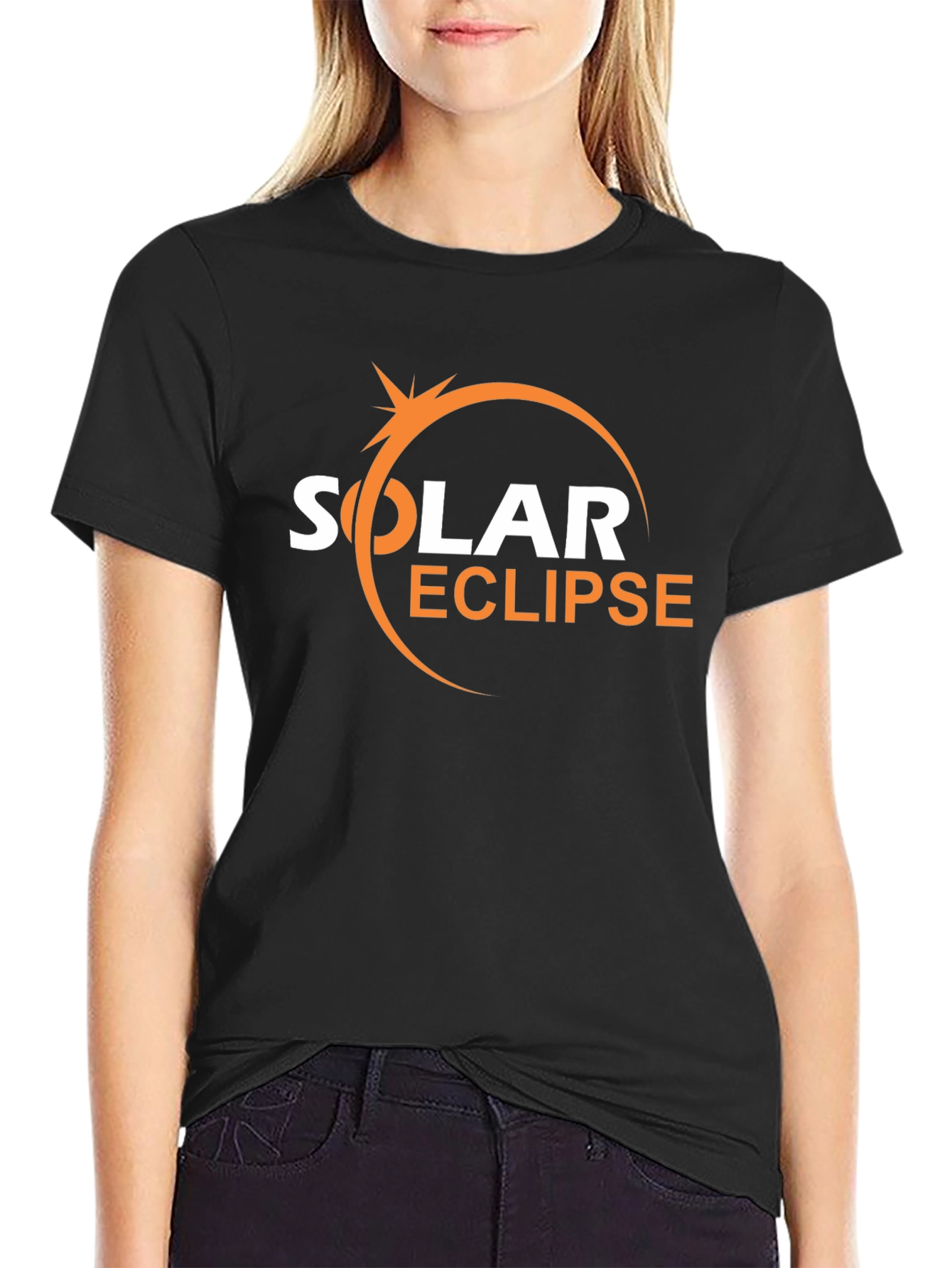 Solar Eclipse Graphic T-Shirt - Trendy Black Tee