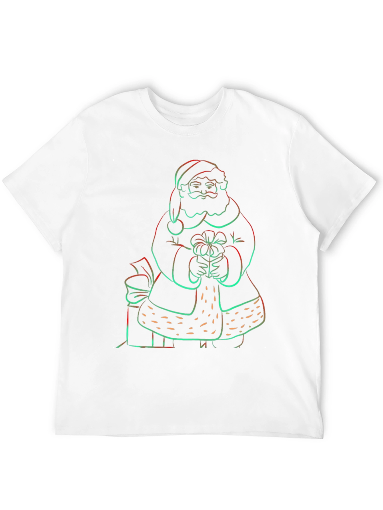 Neon Santa Graphic Tee - Holiday Festive Shirt