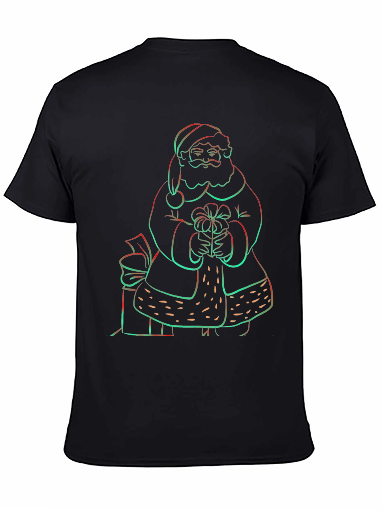 Neon Santa Graphic Tee - Holiday Festive Shirt