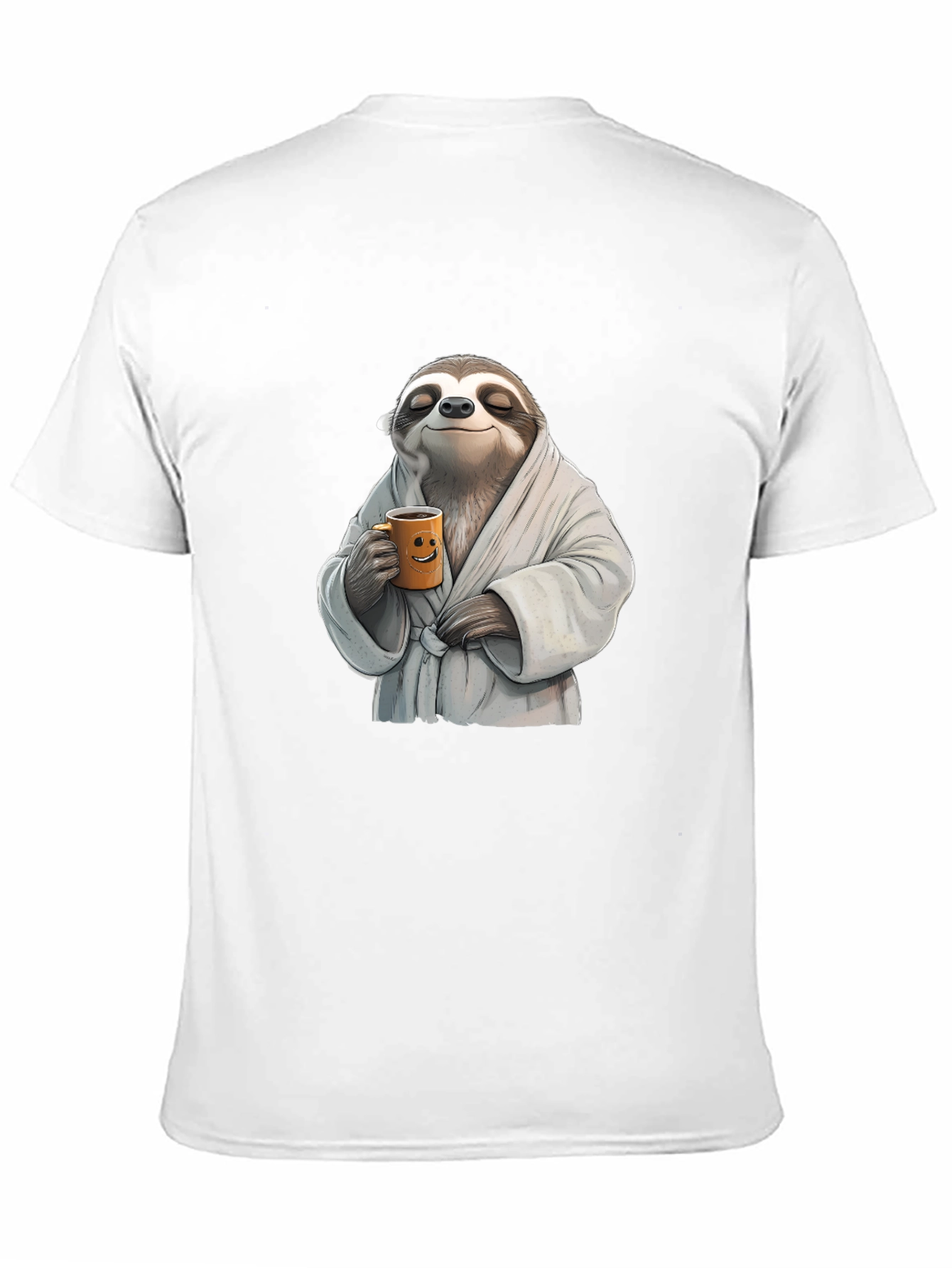 Relaxed Sloth Black T-Shirt - Coffee Time!