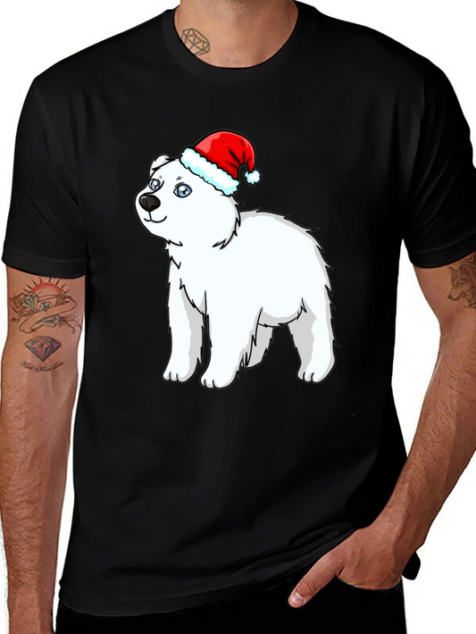 Festive Polar Bear Graphic Tee - Holiday Fun