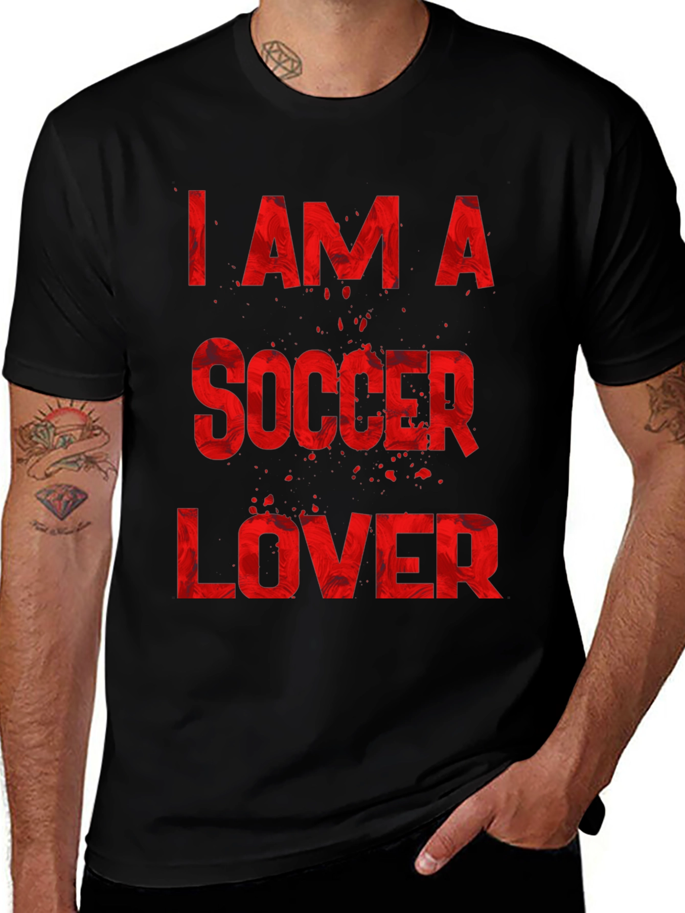 I Am A Soccer Lover Black Graphic Tee