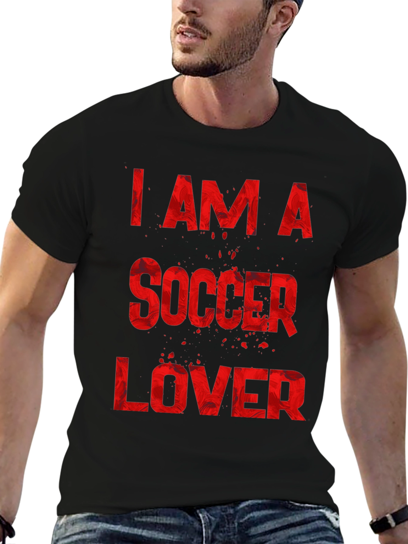 I Am A Soccer Lover Black Graphic Tee