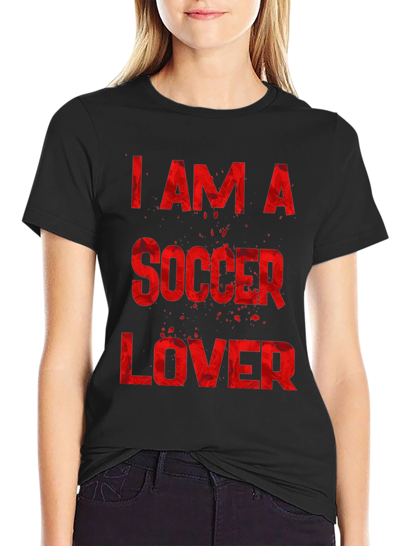 I Am A Soccer Lover Black Graphic Tee