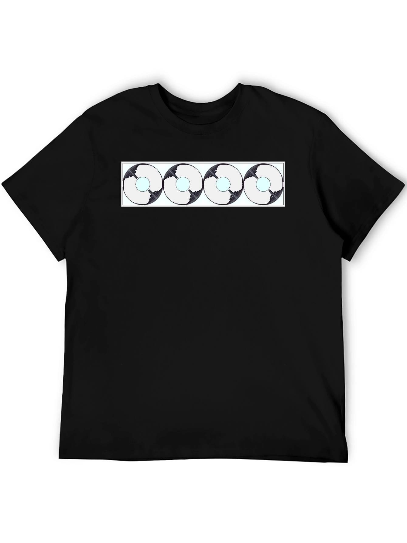 Abstract Circle Pattern Black T-Shirt