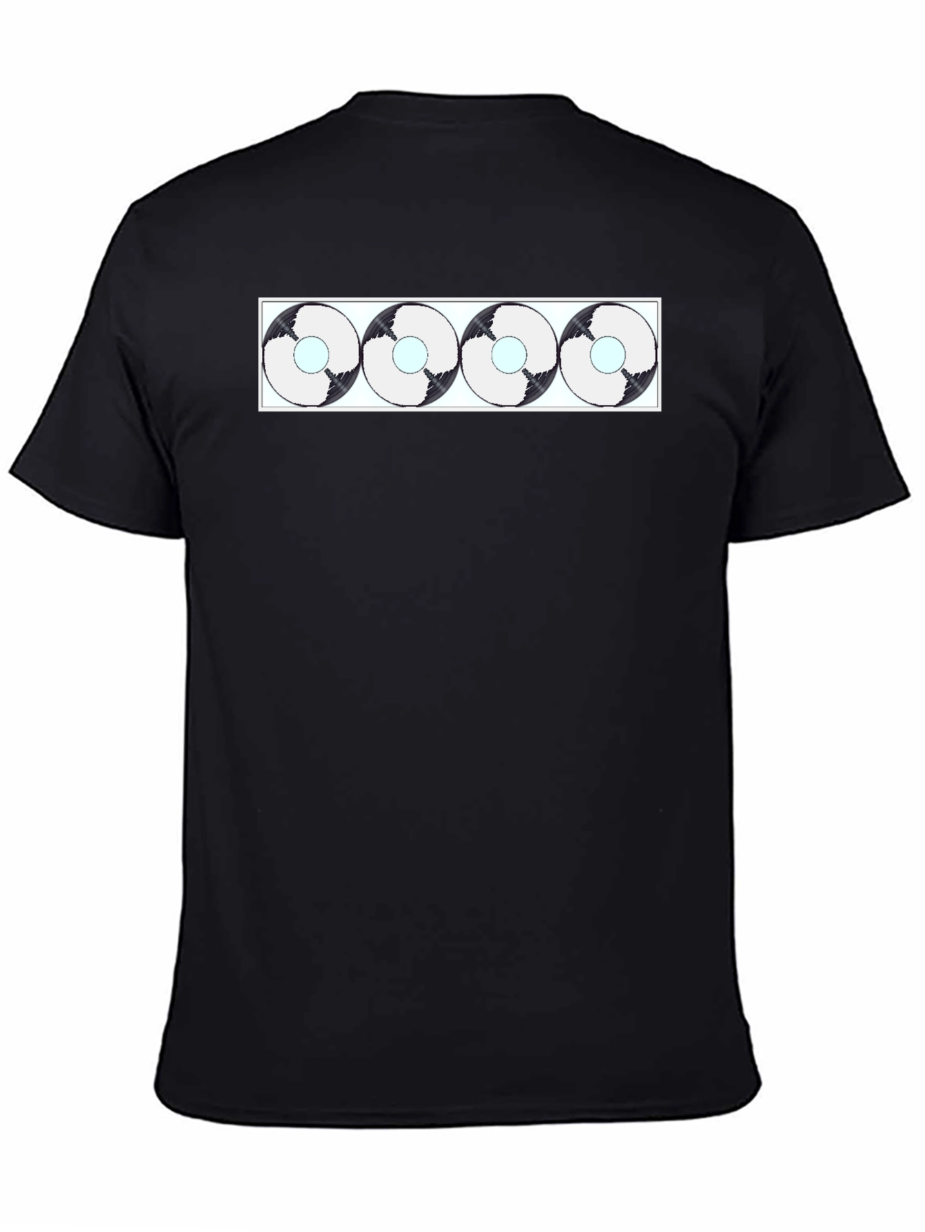 Abstract Circle Pattern Black T-Shirt