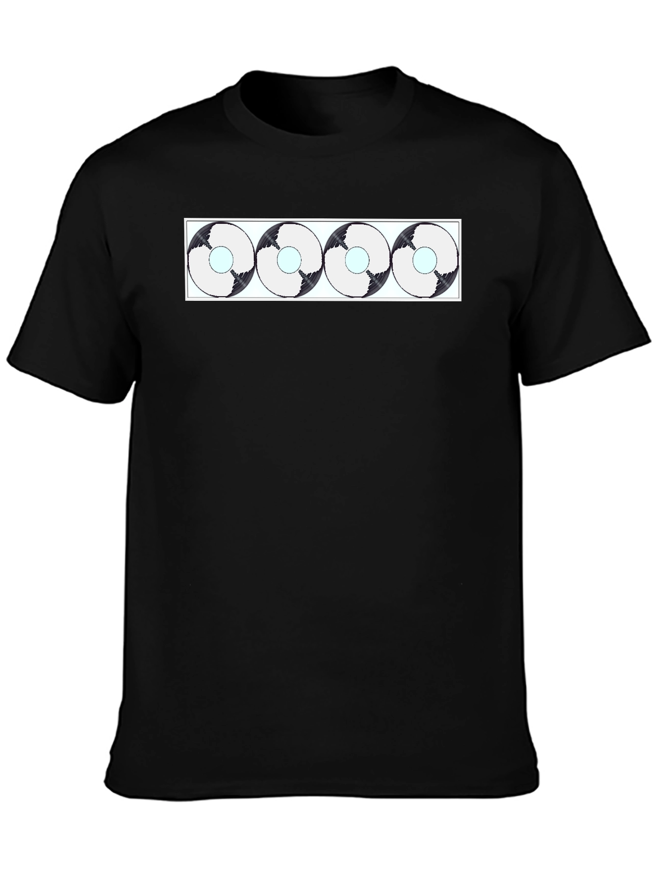 Abstract Circle Pattern Black T-Shirt