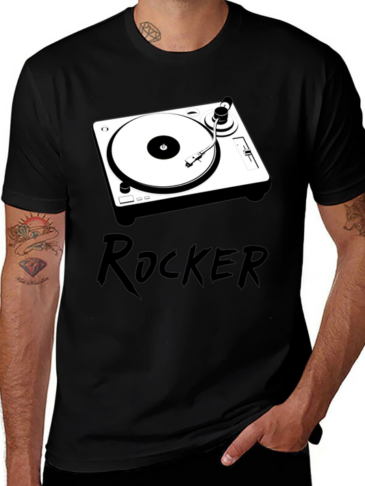 Rocker DJ Turntable Graphic Tee - Black