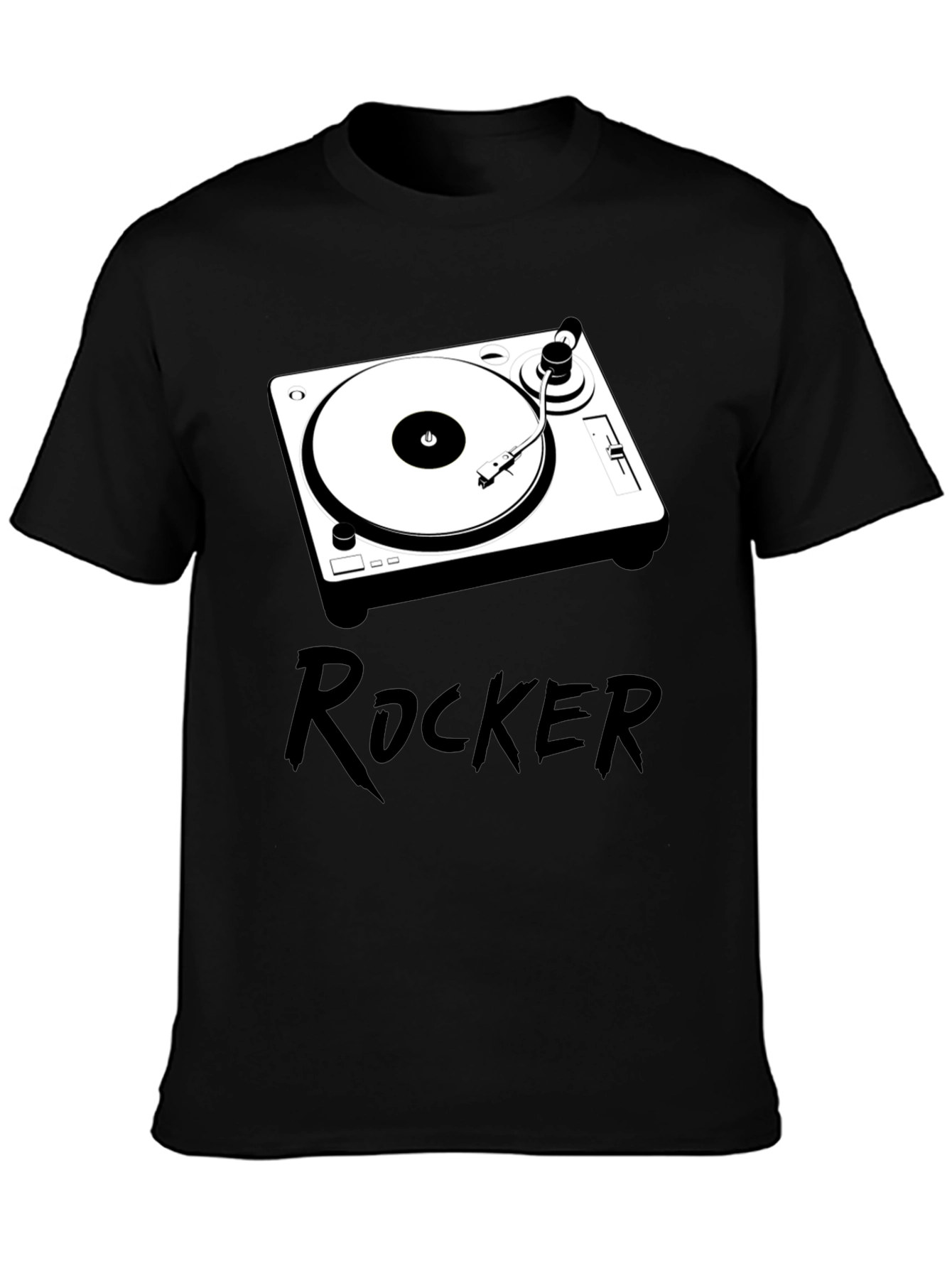 Rocker DJ Turntable Graphic Tee - Black