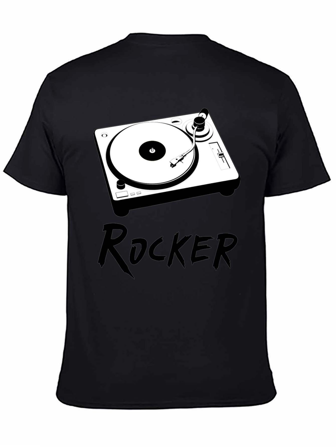 Rocker DJ Turntable Graphic Tee - Black