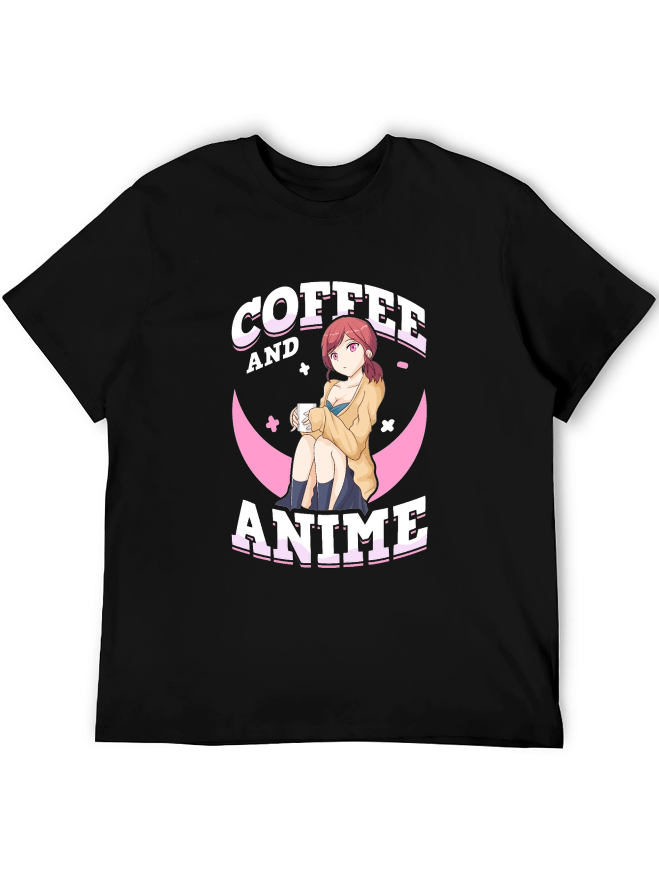 Coffee and Anime Graphic T-Shirt