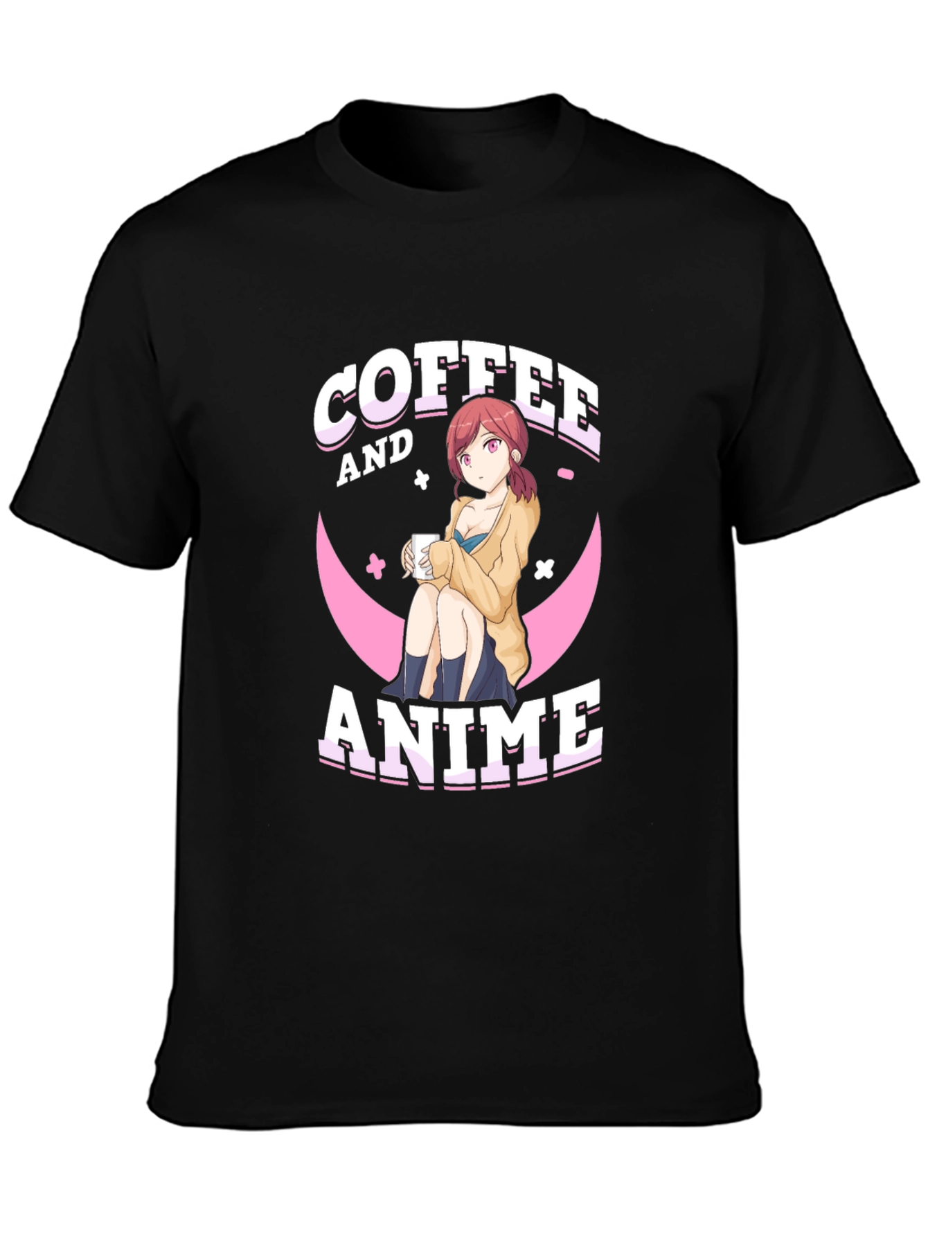 Coffee and Anime Graphic T-Shirt