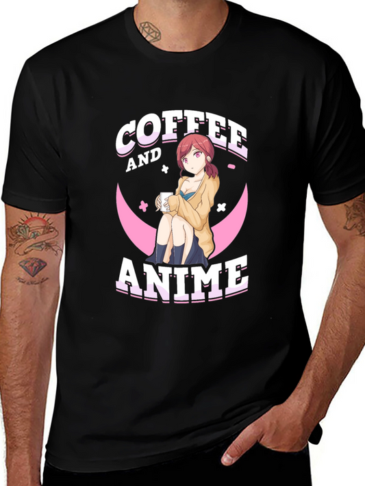 Coffee and Anime Graphic T-Shirt