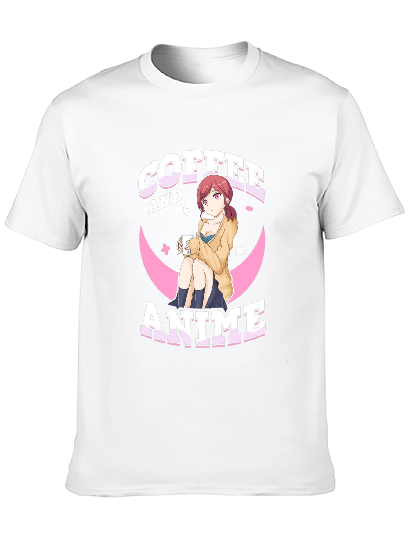 Coffee and Anime Graphic T-Shirt