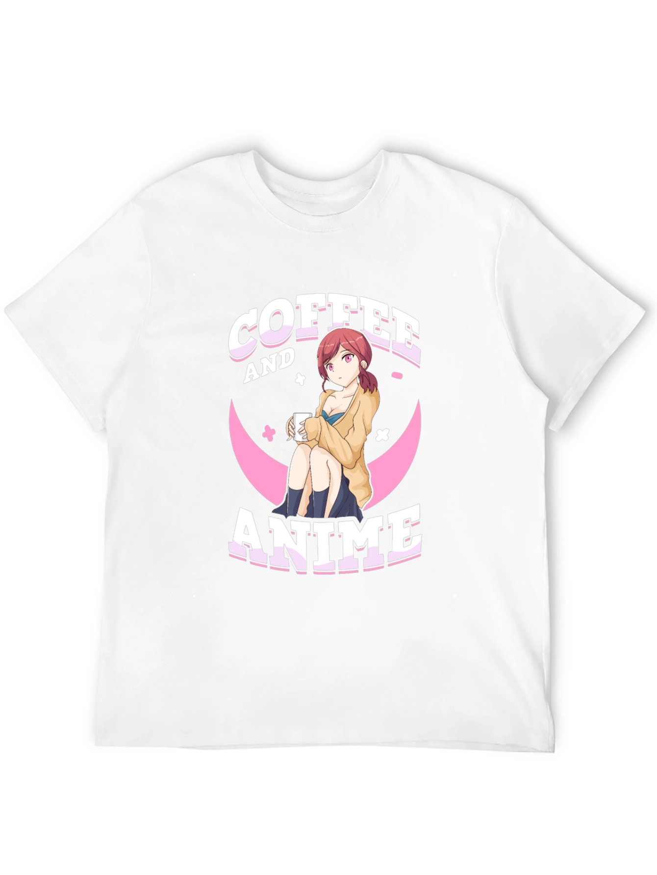 Coffee and Anime Graphic T-Shirt