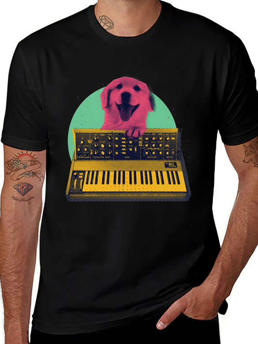 Dog Synth T-Shirt - Musical Pet Lover Tee
