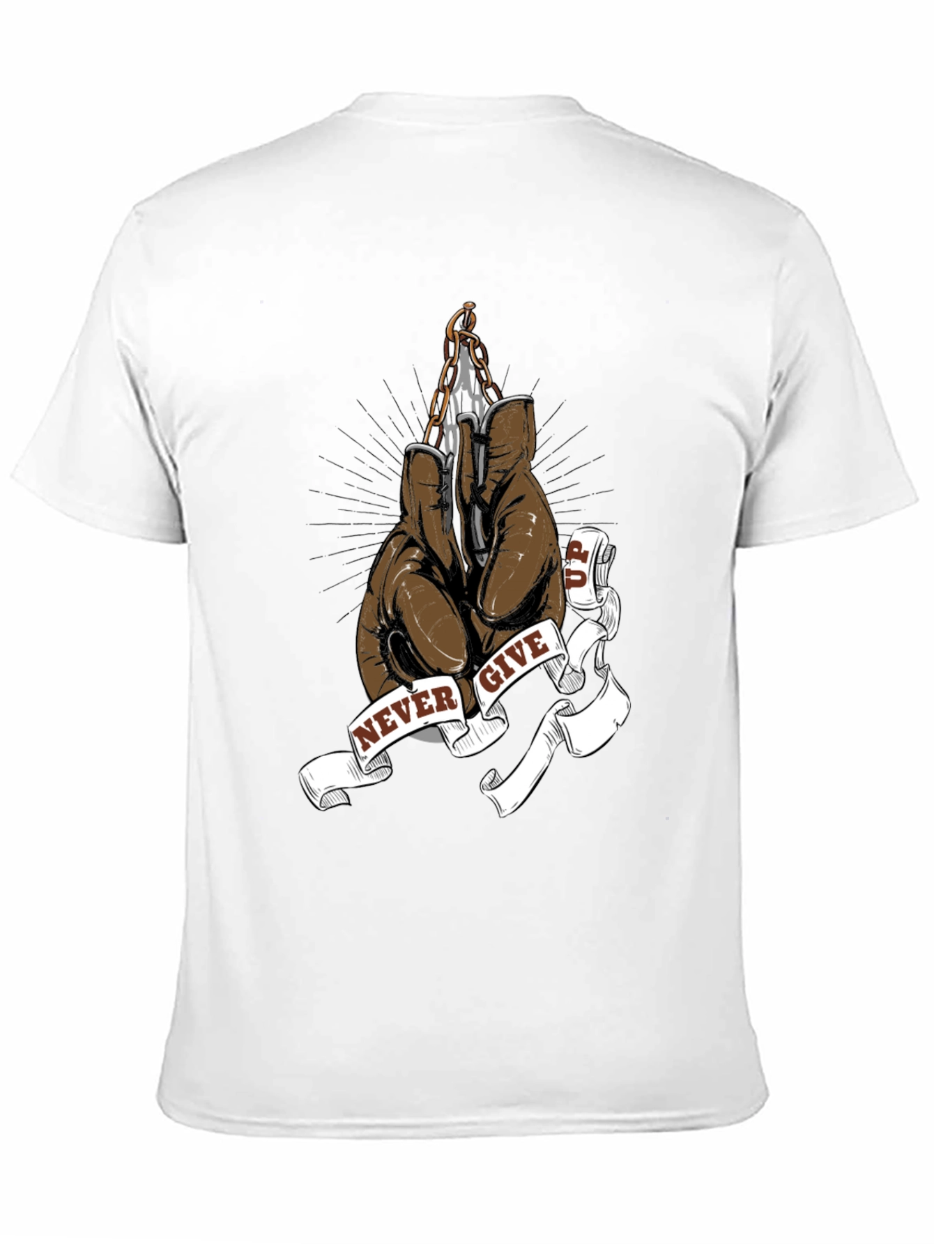 Never Give Up Boxing Glove Graphic Tee