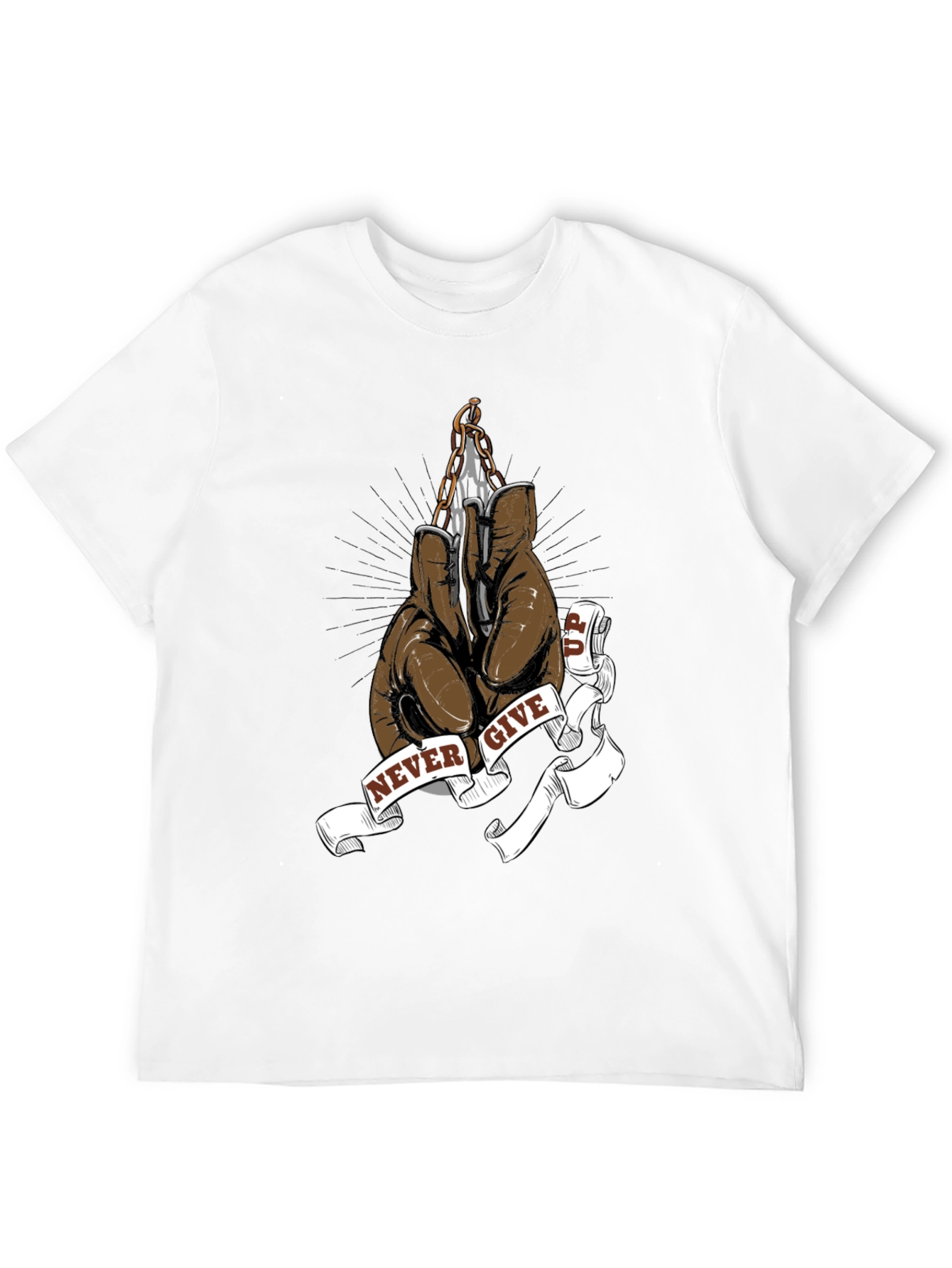 Never Give Up Boxing Glove Graphic Tee