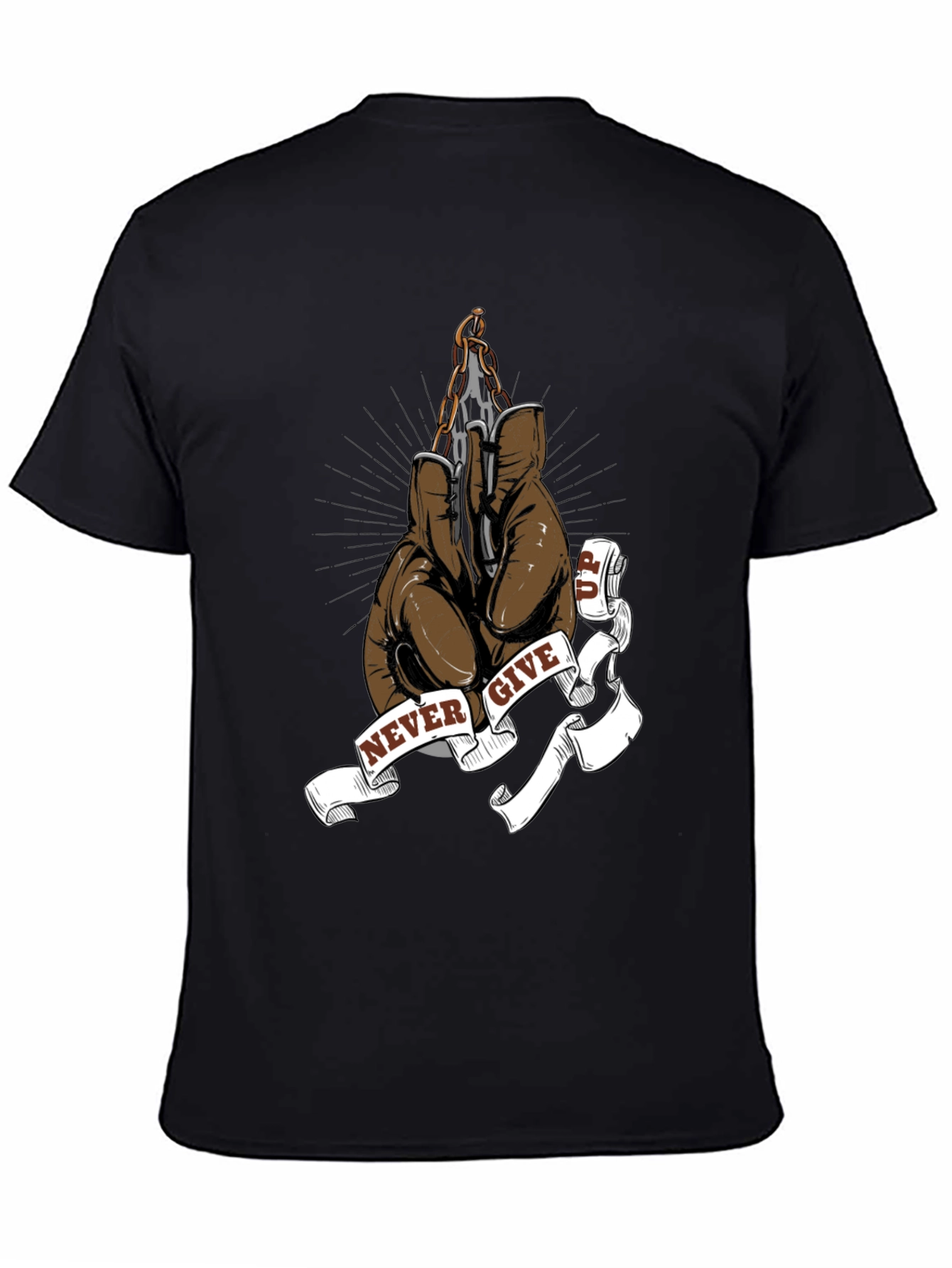 Never Give Up Boxing Glove Graphic Tee