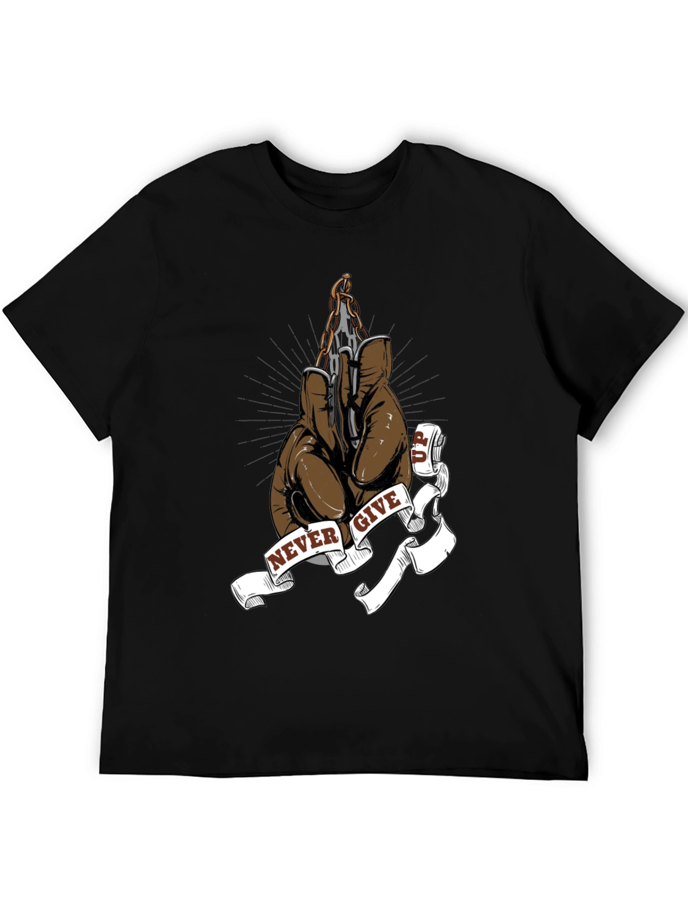 Never Give Up Boxing Glove Graphic Tee