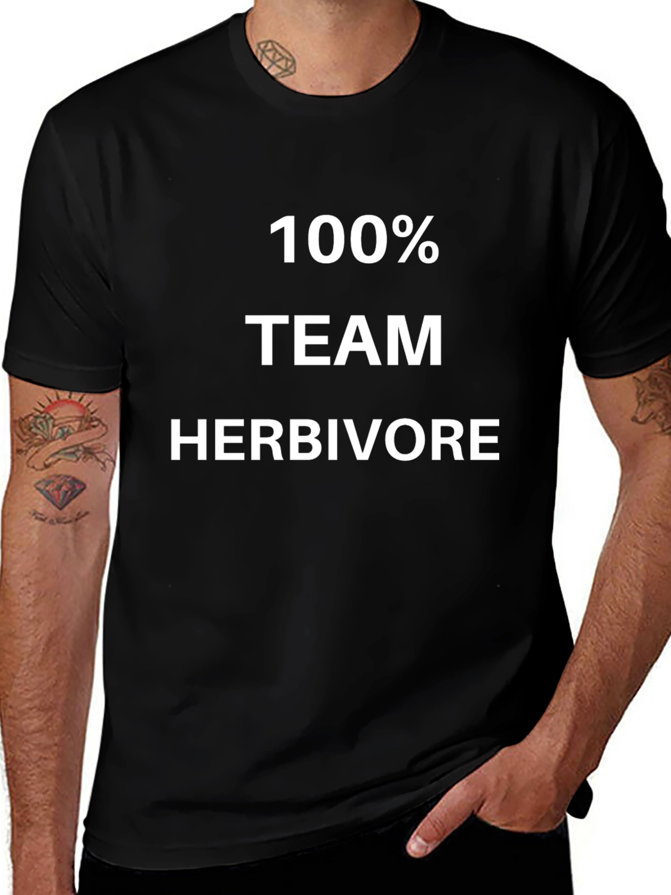100% Team Herbivore Black T-Shirt