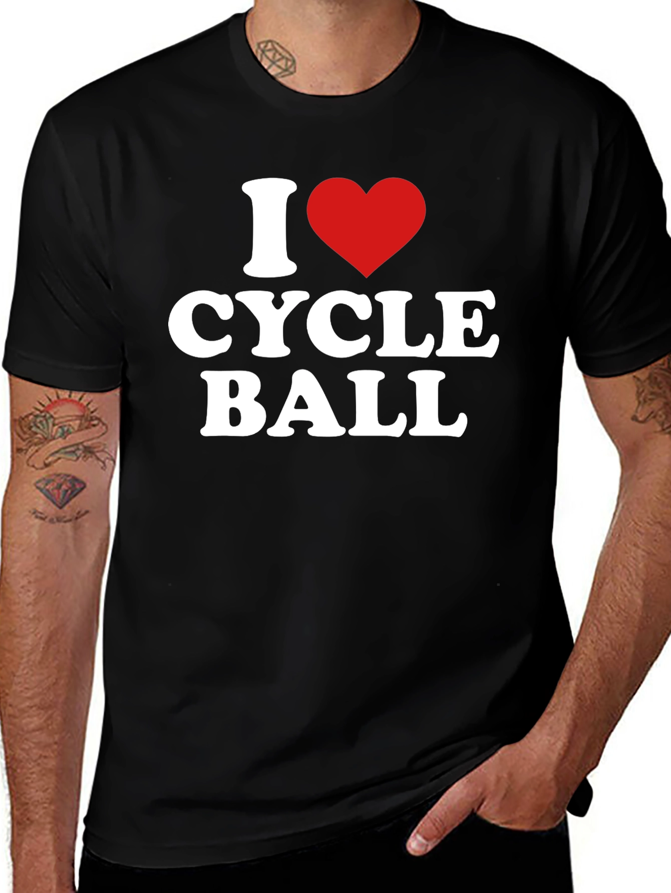 I Love Cycle Ball Black T-Shirt