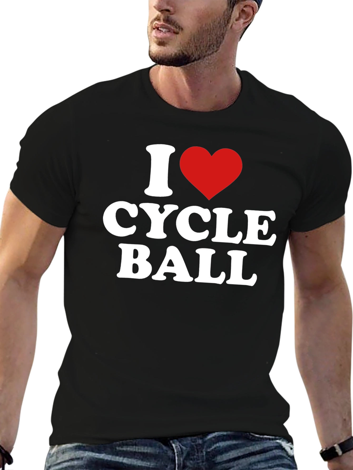 I Love Cycle Ball Black T-Shirt