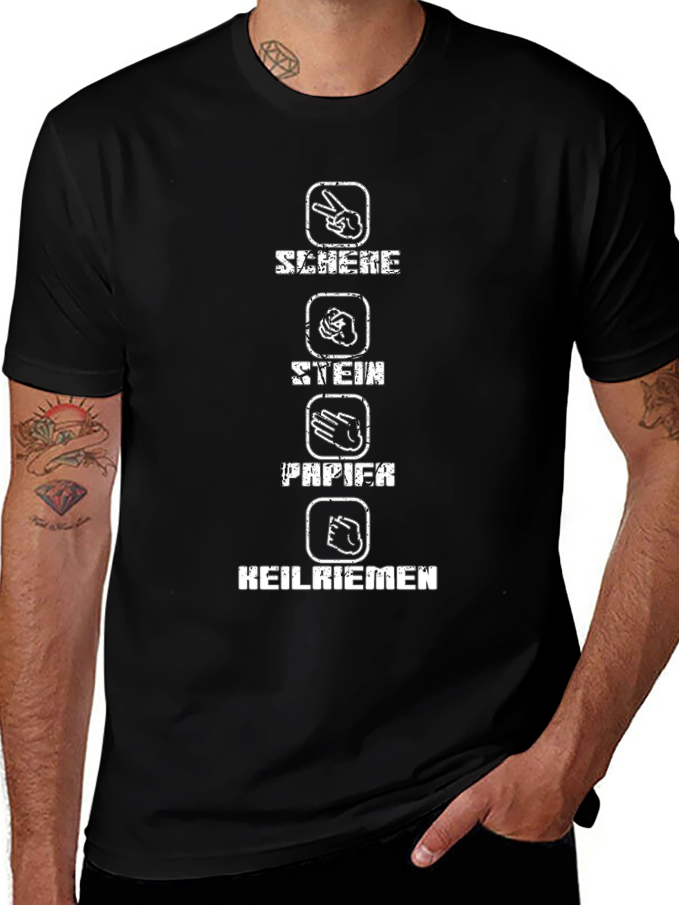 Scher Stein Papier Keilriemen Graphic T-Shirt