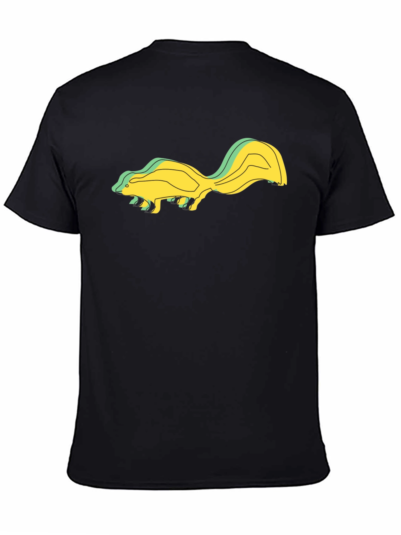 Skunk Graphic Tee - Unique Design Black Cotton Blend