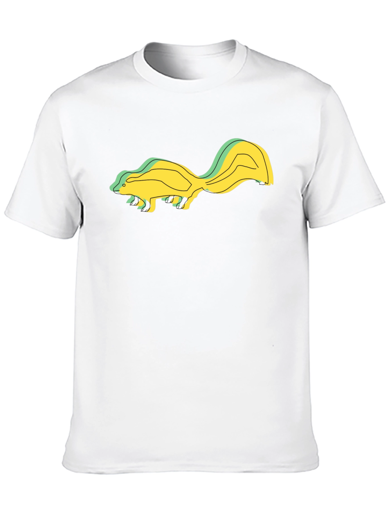 Skunk Graphic Tee - Unique Design Black Cotton Blend