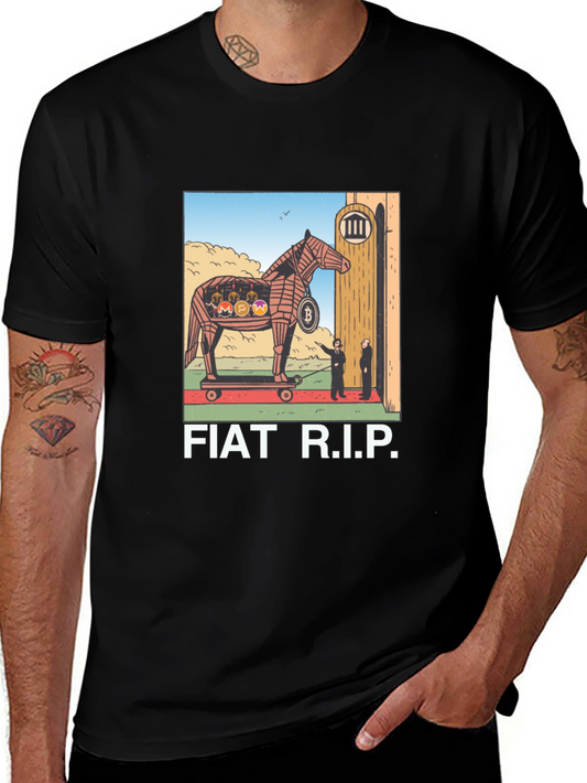 Fiat R.I.P. Crypto Trojan Horse Graphic T-Shirt