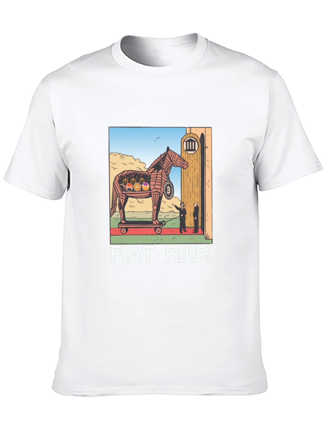 Fiat R.I.P. Crypto Trojan Horse Graphic T-Shirt