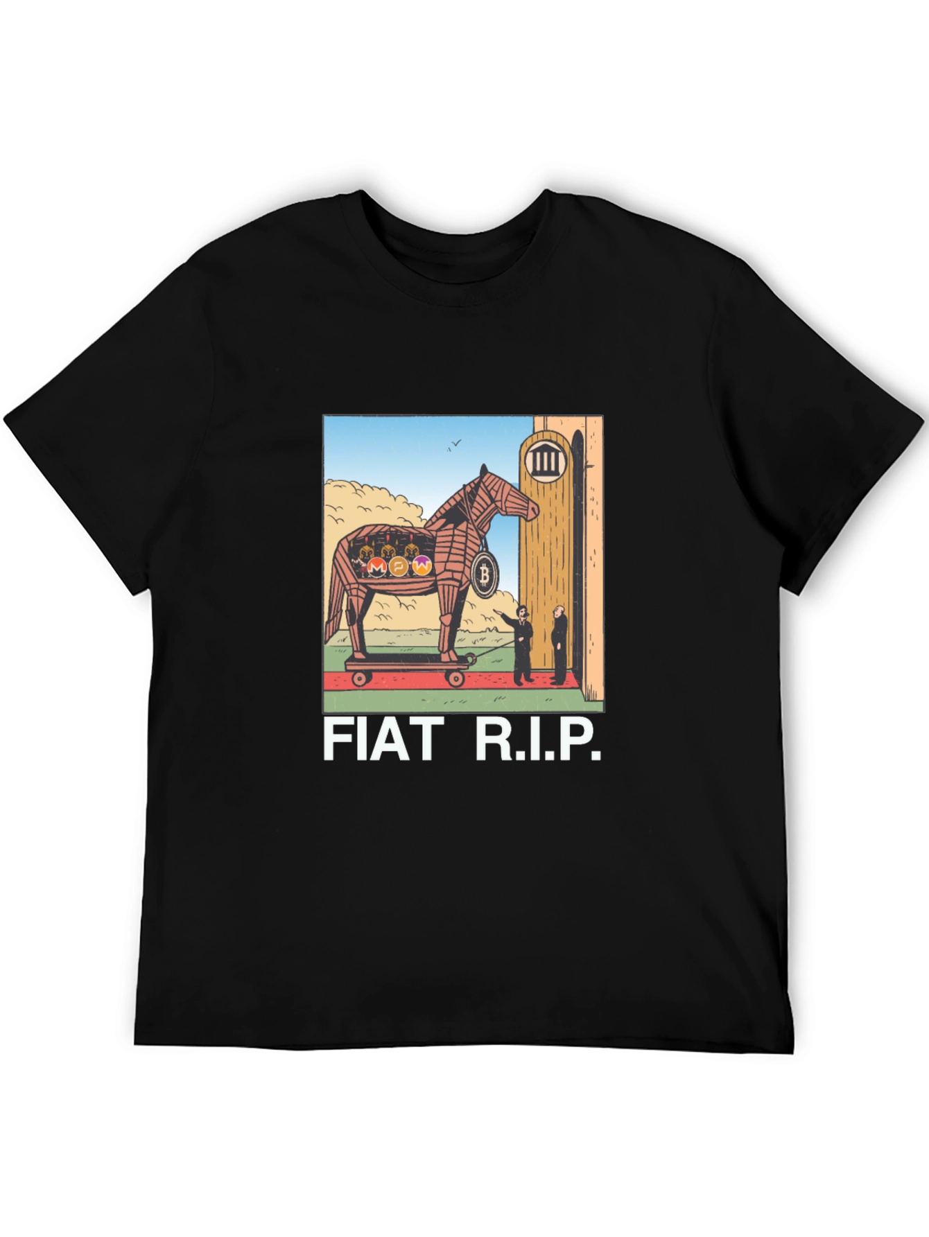 Fiat R.I.P. Crypto Trojan Horse Graphic T-Shirt