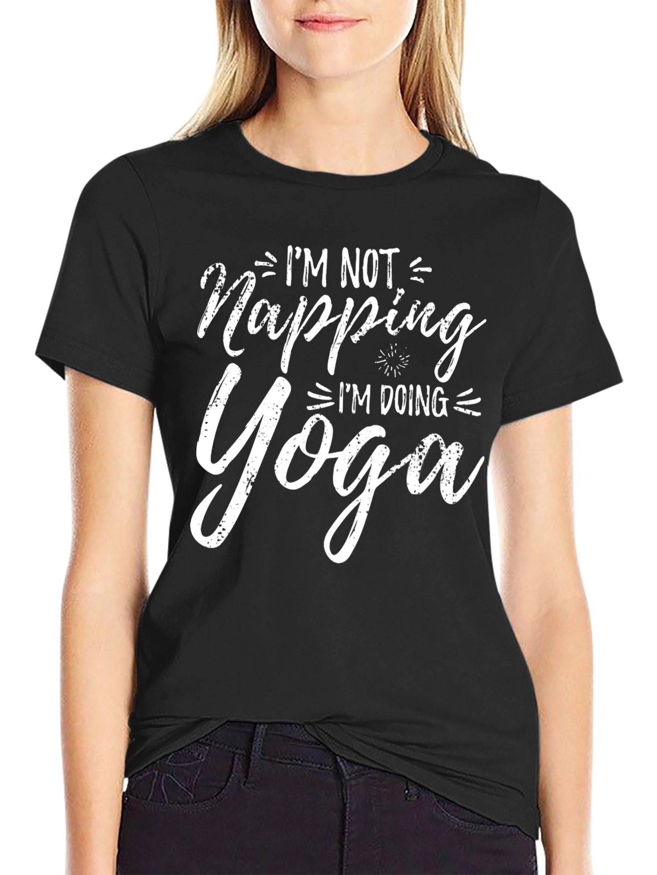 Funny Yoga T-Shirt - Im Not Napping