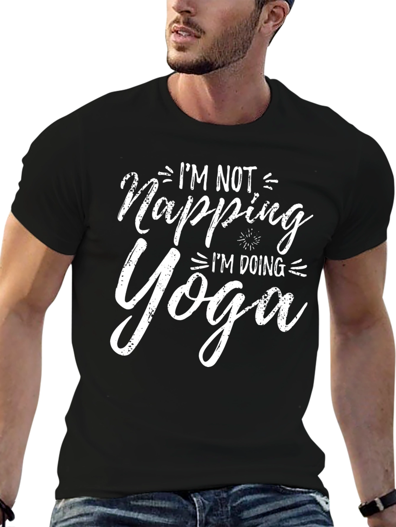 Funny Yoga T-Shirt - Im Not Napping