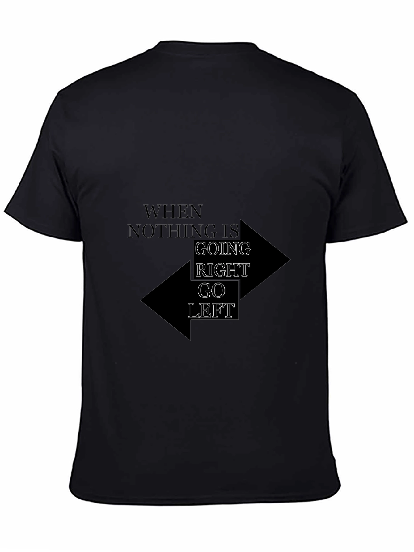 Go Left Graphic Tee - Mens Black Cotton T-Shirt