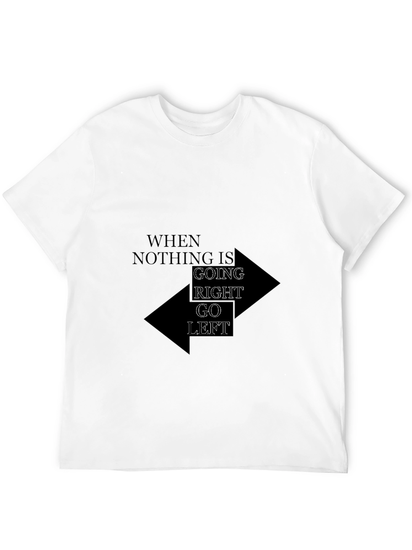 Go Left Graphic Tee - Mens Black Cotton T-Shirt