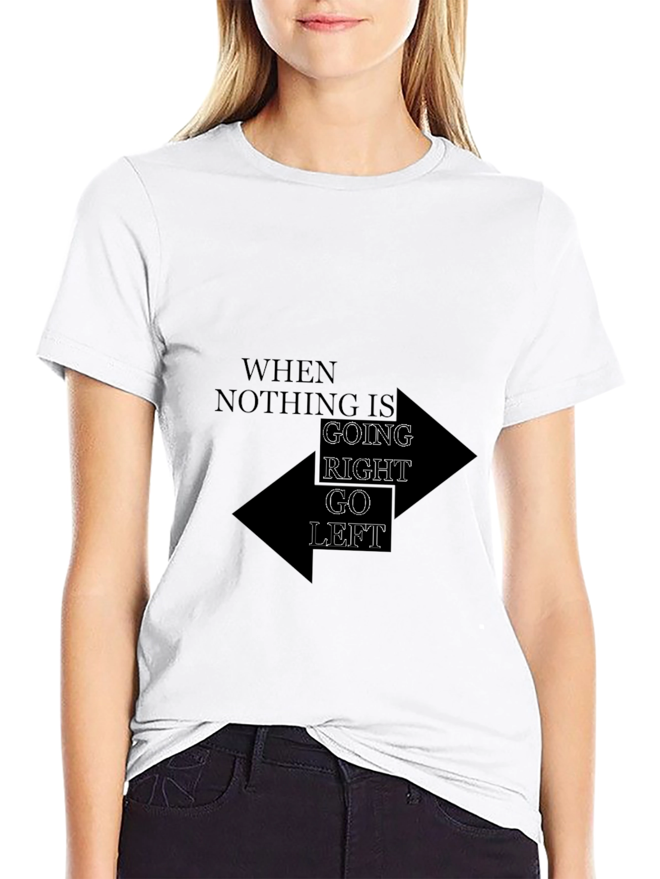 Go Left Graphic Tee - Mens Black Cotton T-Shirt