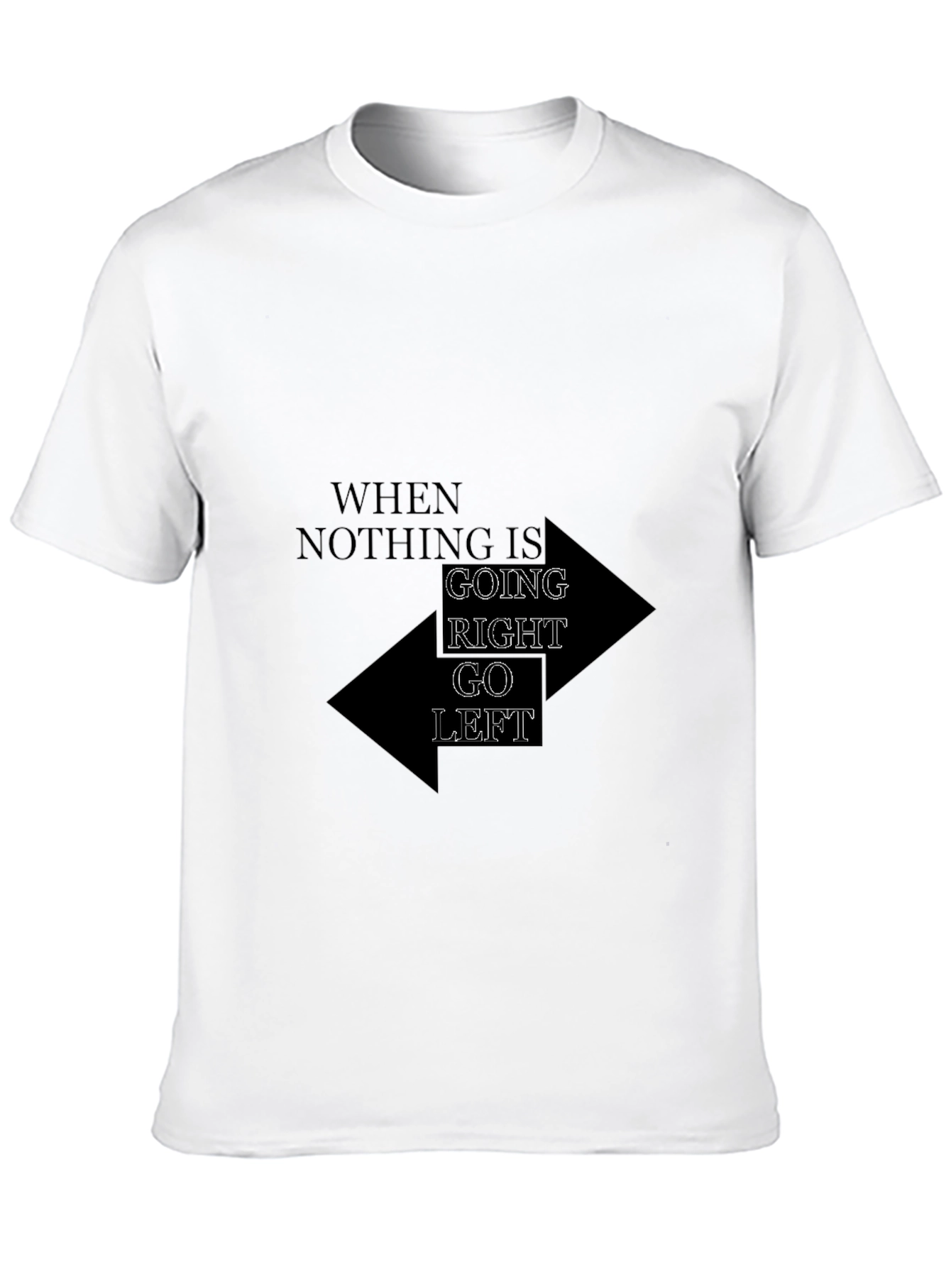 Go Left Graphic Tee - Mens Black Cotton T-Shirt
