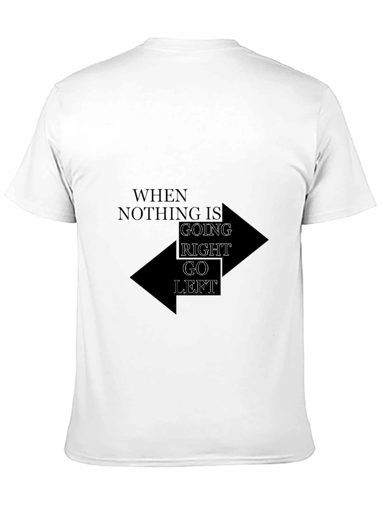 Go Left Graphic Tee - Mens Black Cotton T-Shirt