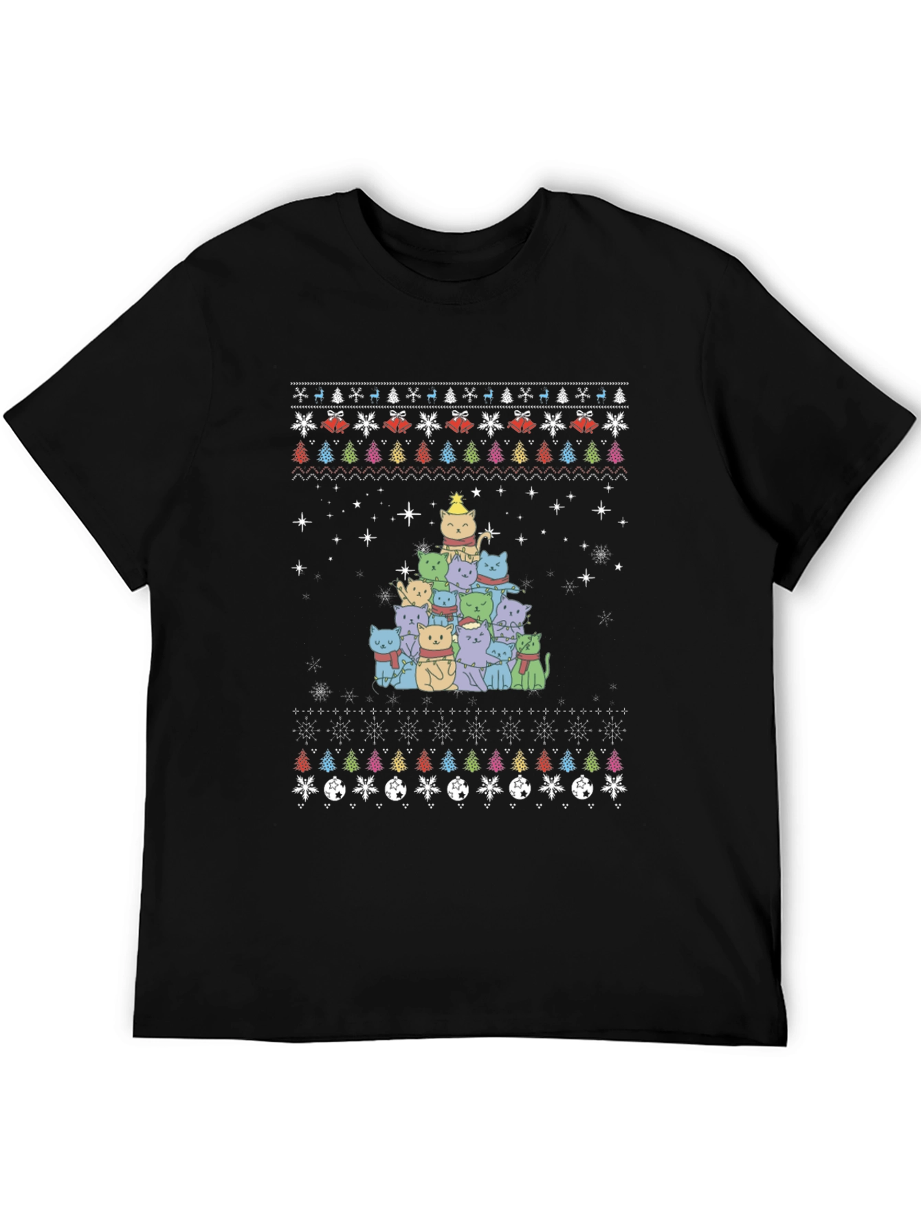 Festive Cat Christmas Tree T-Shirt